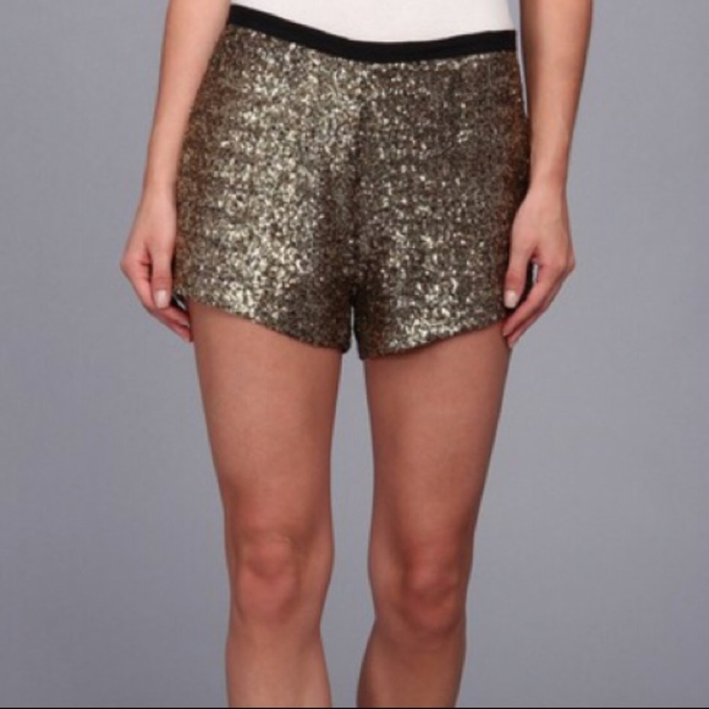 Gold sequined shorts